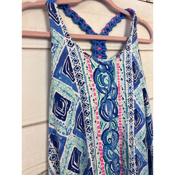 Lilly Pulitzer Size Xs Dress With Roped Straps Blue Pink Print - Picture 6 of 6